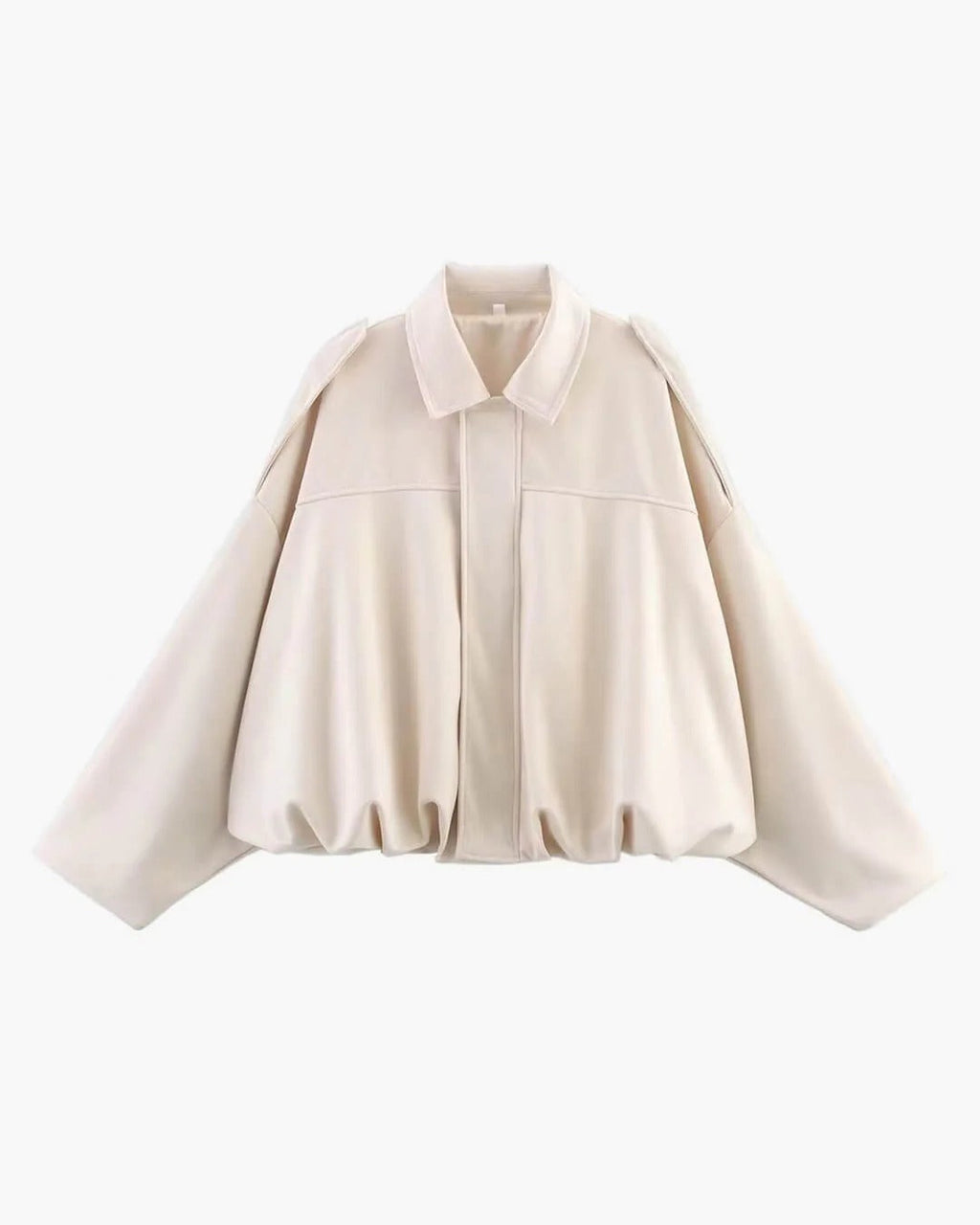 Faux suede bomber jacket shown on a model