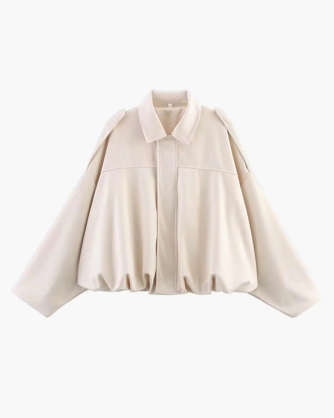 Faux suede bomber jacket shown on a model