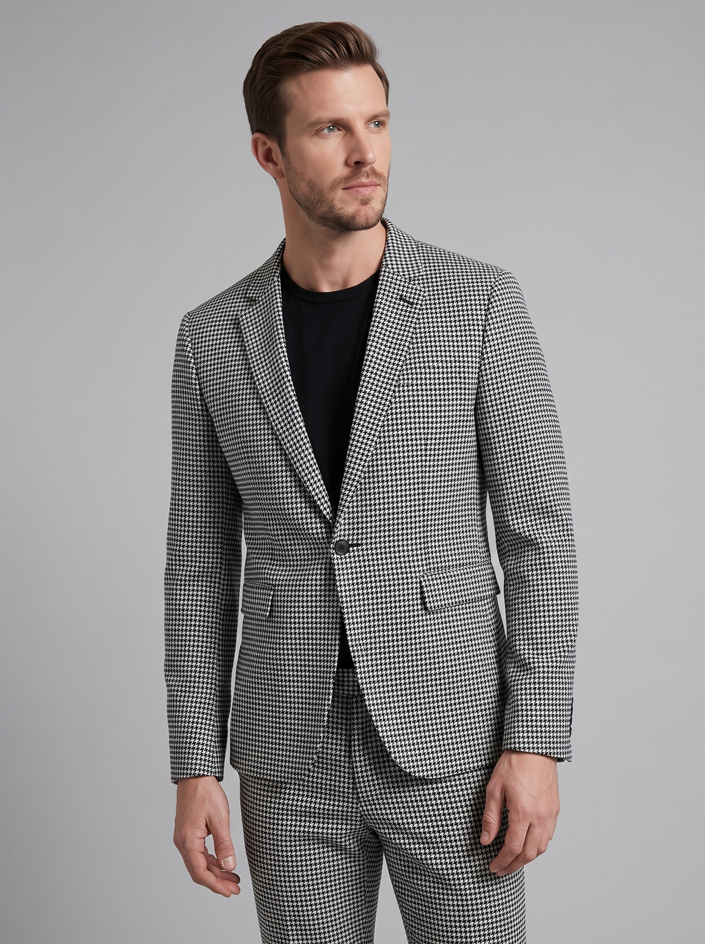 Men's tailored checked suit