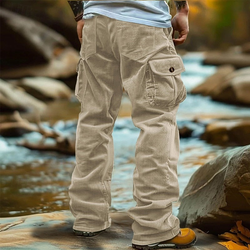Men's Relaxed Straight-Leg Cargo Trousers – detail