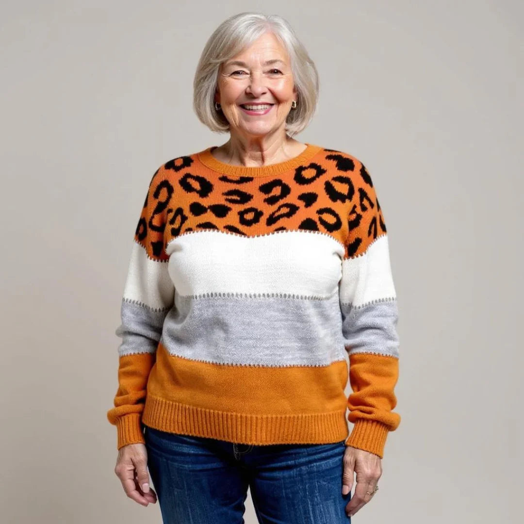 Leopard print casual sweater