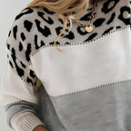 Leopard print casual sweater