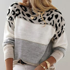 Leopard print casual sweater