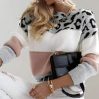 Leopard print casual sweater