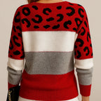 Leopard print casual sweater