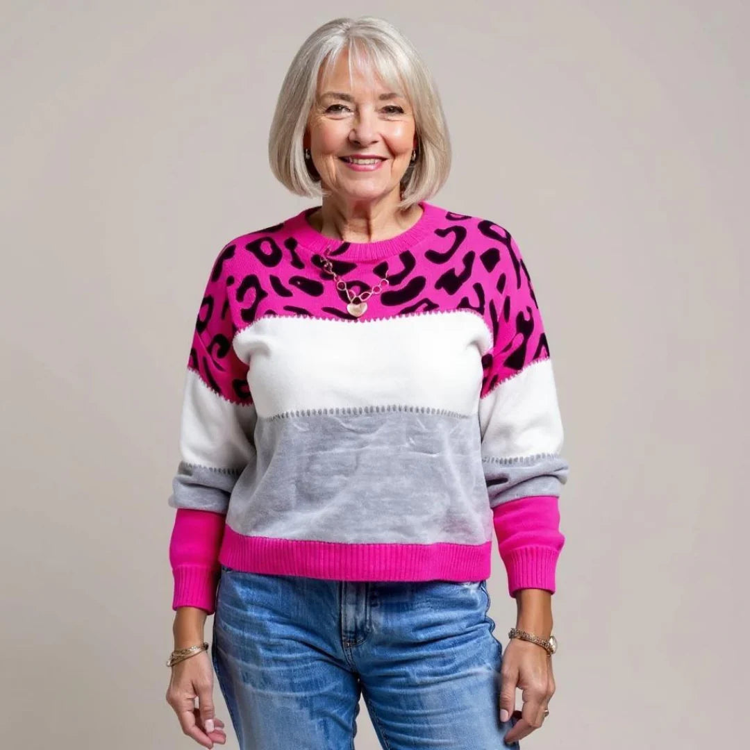 Leopard print casual sweater