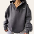 Women's Oversized Pullover Hoodie, Open V-Neckline – view 2