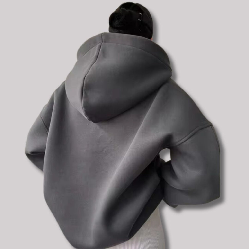 Women's Oversized Pullover Hoodie, Open V-Neckline – view 8