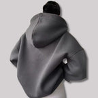 Women's Oversized Pullover Hoodie, Open V-Neckline – view 8