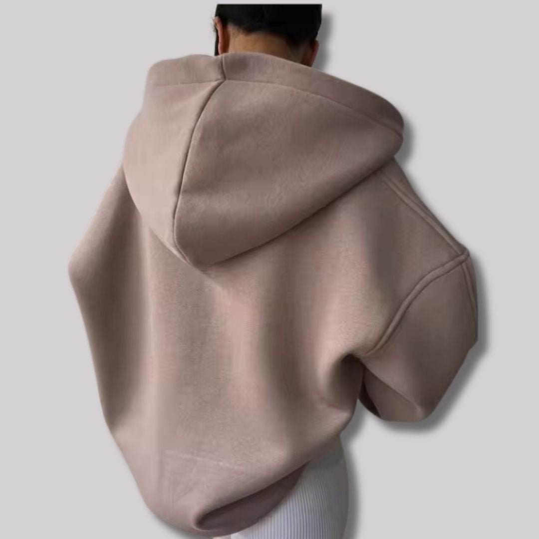 Women's Oversized Pullover Hoodie, Open V-Neckline – view 9