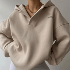 Women's Oversized Pullover Hoodie, Open V-Neckline – view 6