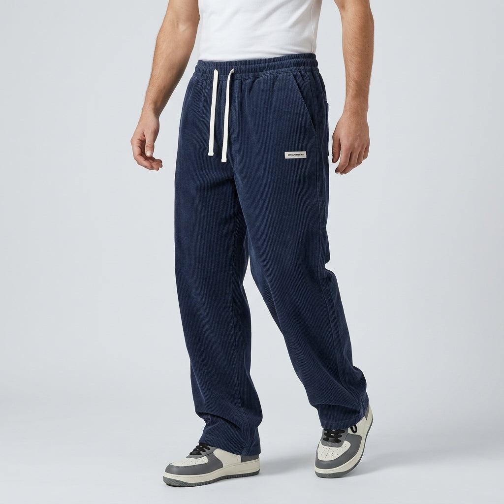 Men's corduroy trousers loose fit - Blue