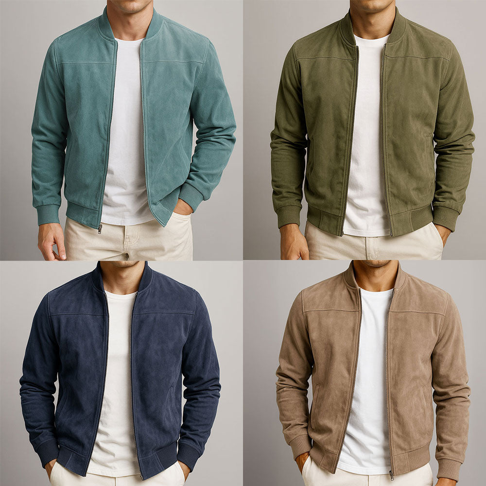 Men's faux suede jacket colour range