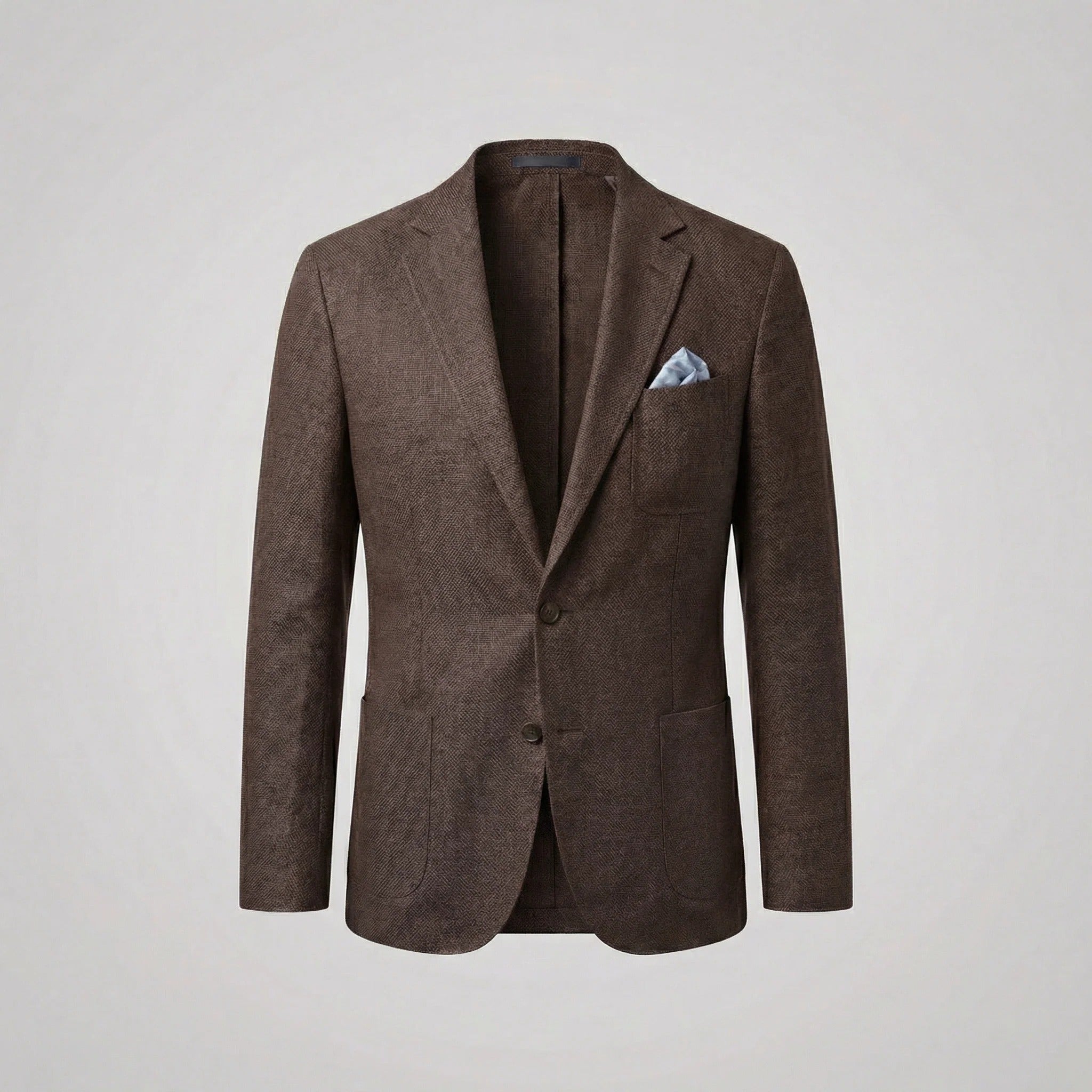 Dark brown men's linen blazer