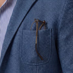 Men's linen blazer fabric close-up