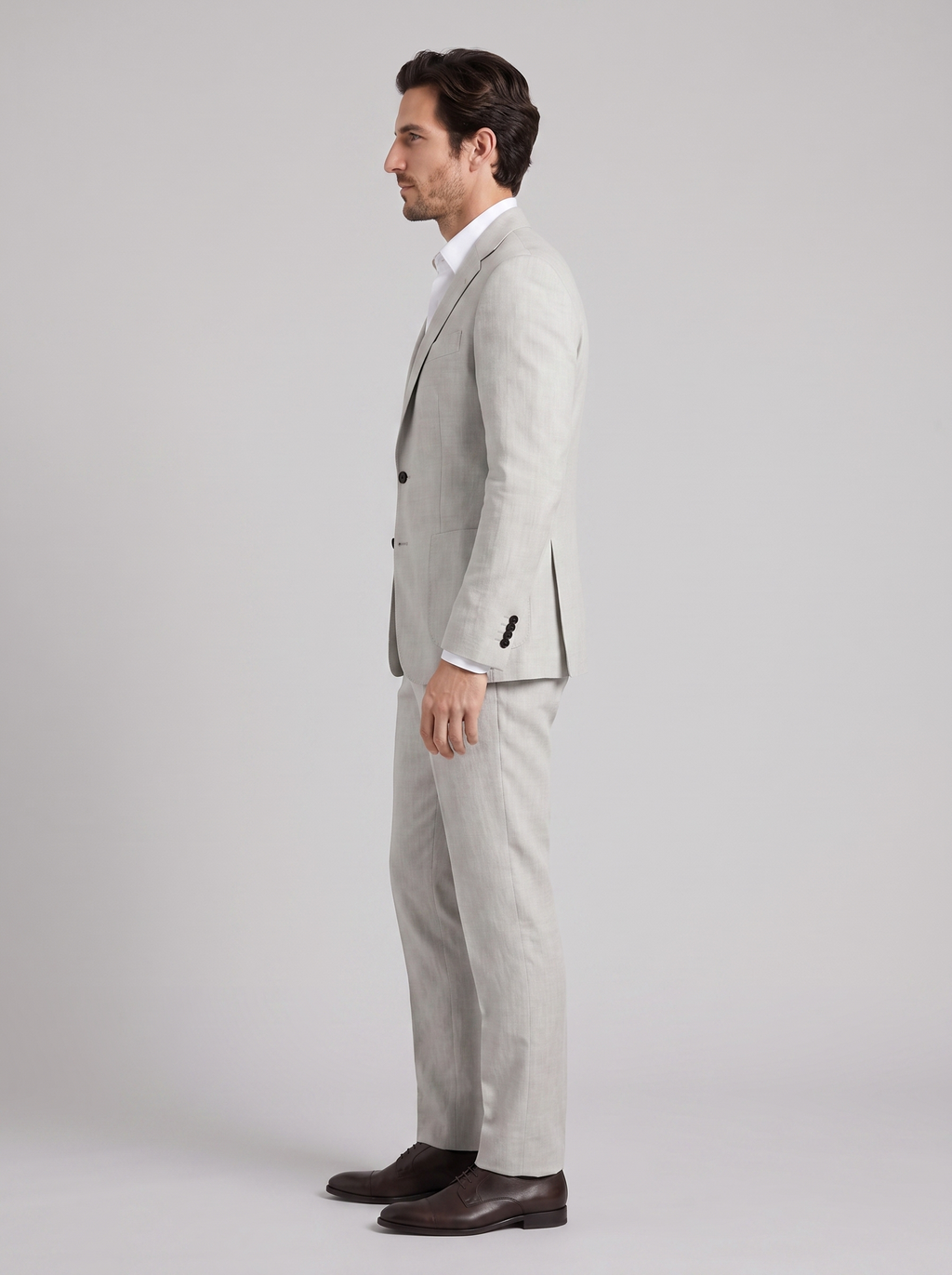 Men's linen wedding suit slim fit