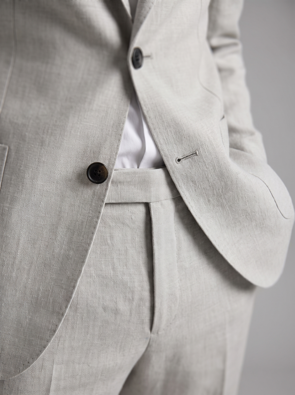 Men's linen wedding suit slim fit