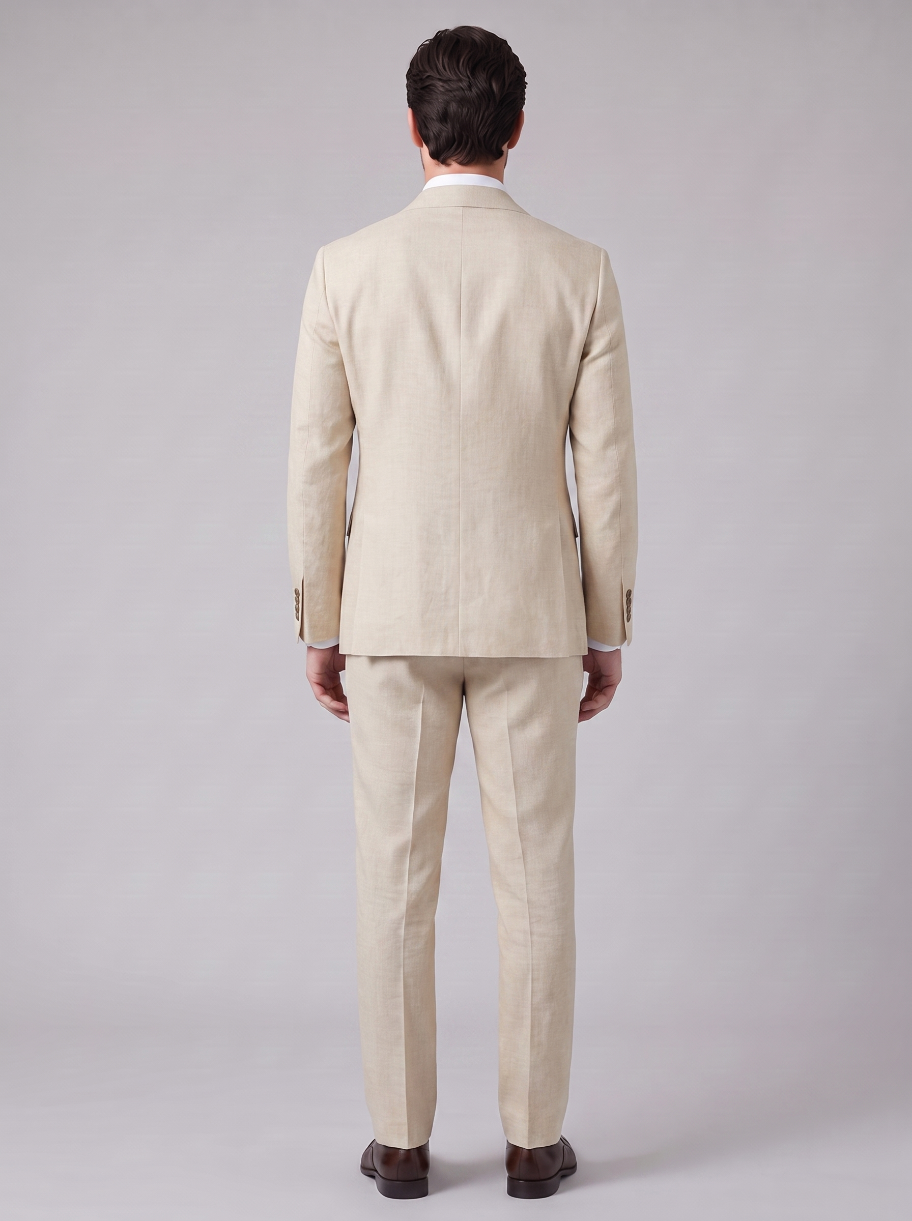 Men's linen wedding suit slim fit