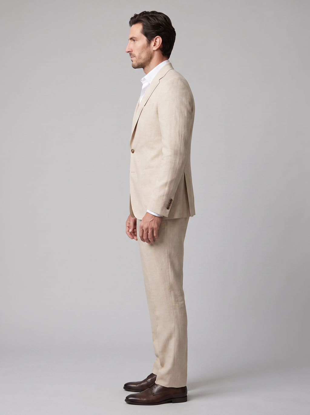 Men's linen wedding suit slim fit