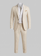 Men's linen wedding suit slim fit
