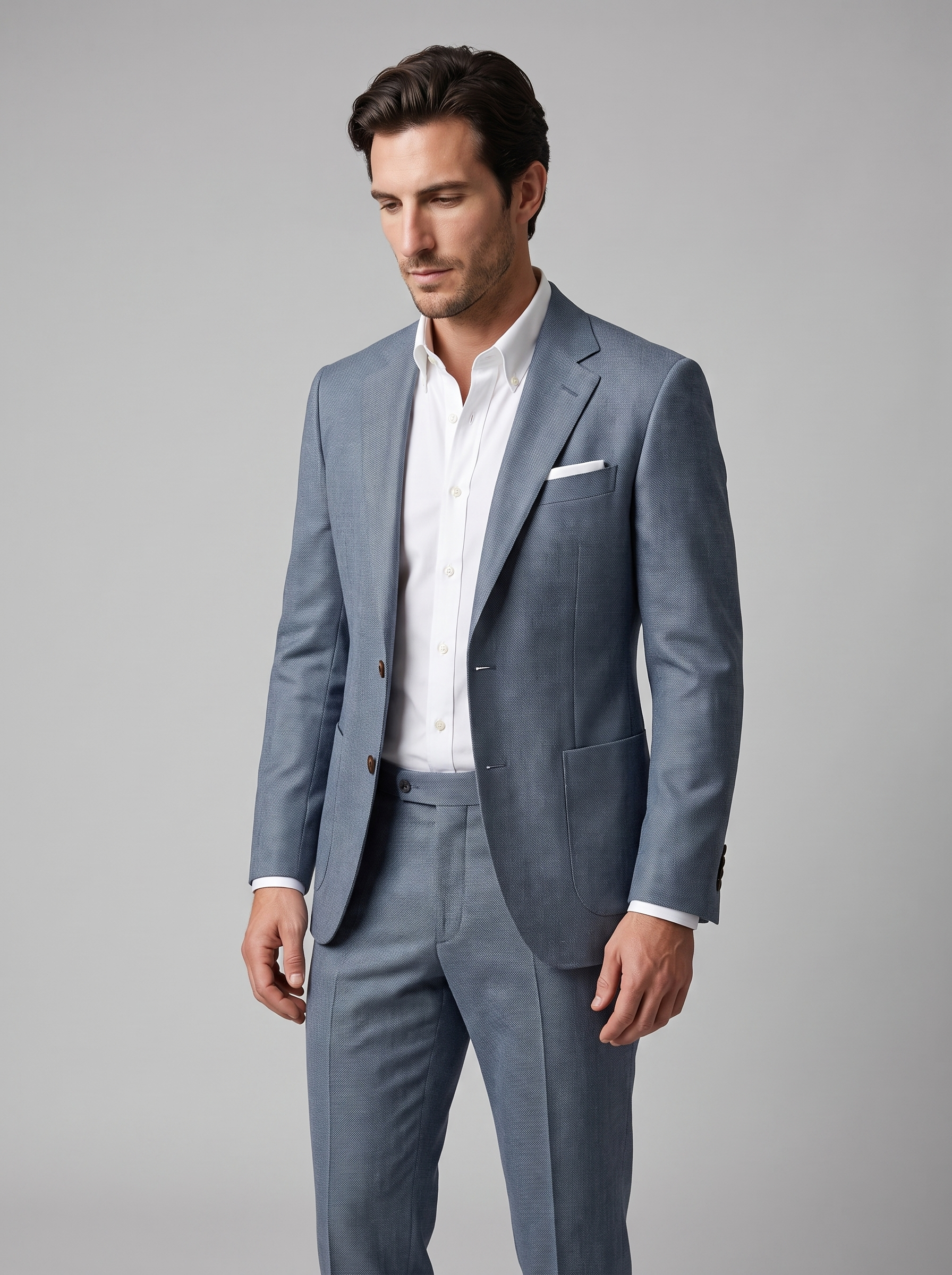 Men's linen wedding suit slim fit