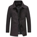 Men's Long Windproof Jacket in Black