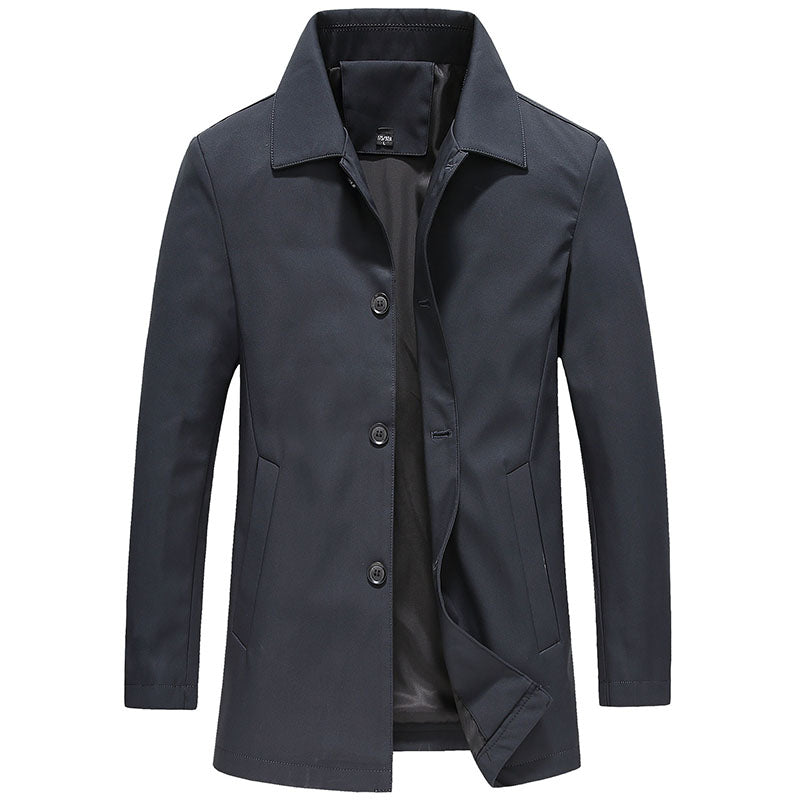 Men's Long Windproof Jacket in Blue