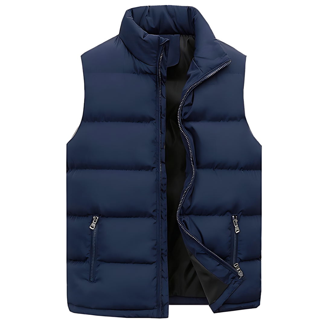 Padded quilted gilet back view