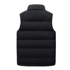 Padded quilted gilet with full front zip and high collar
