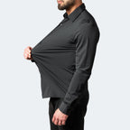Men's slim-fit stretch shirt detail view