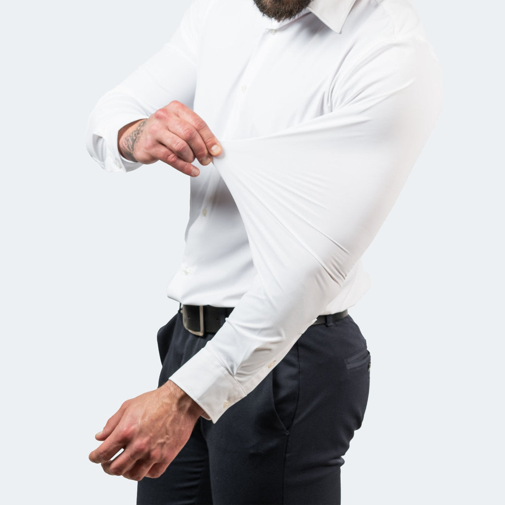 Men's slim-fit stretch shirt front view