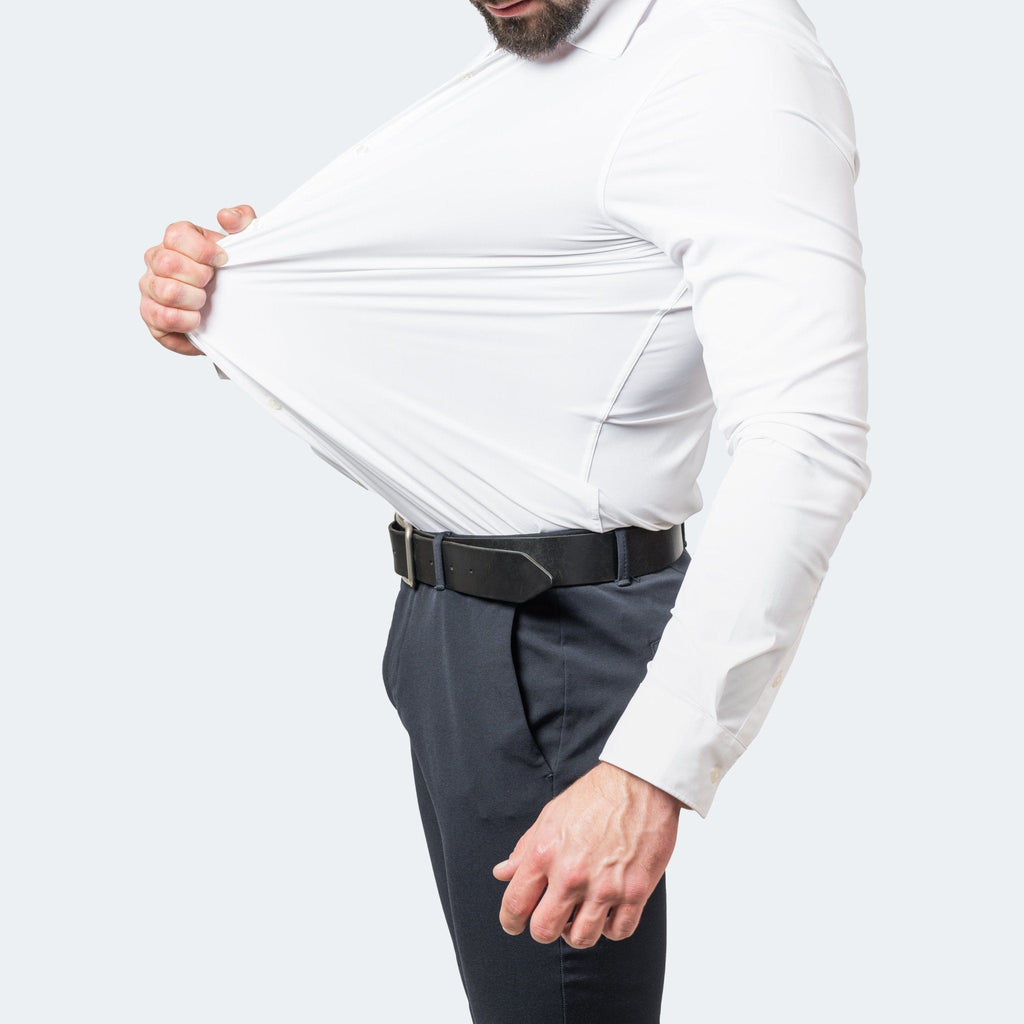 White men's slim-fit stretch shirt