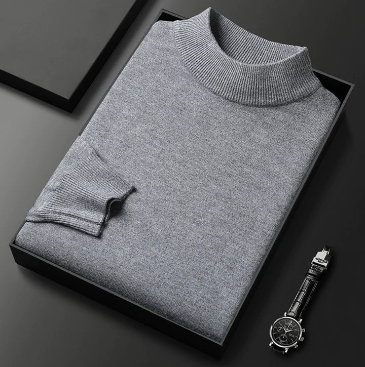 Men's Turtleneck Sweater in Grey