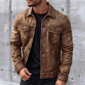 Men's vintage leather-look jacket