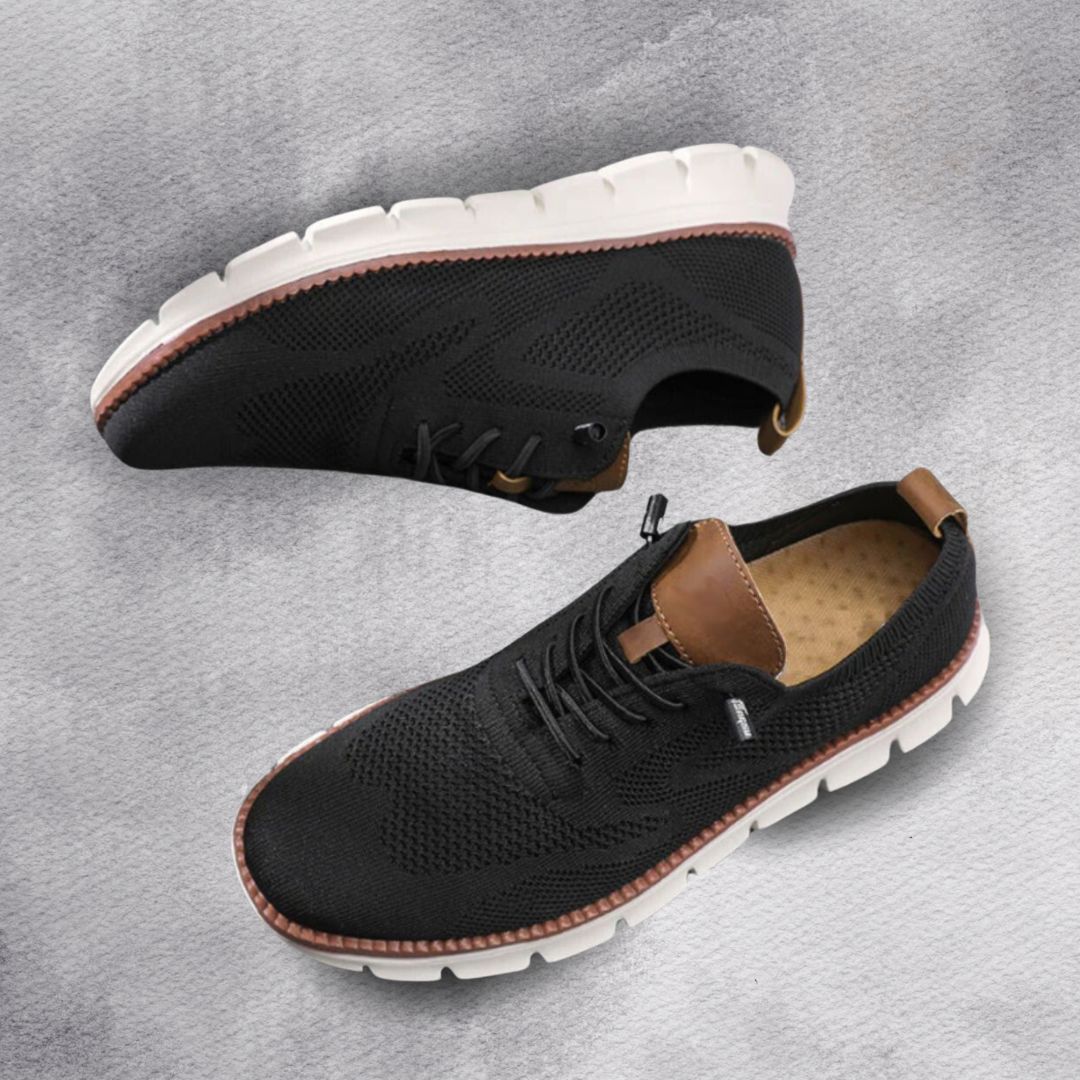 Men's orthopedic walking sneakers heel support detail