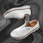 Men's orthopedic walking sneakers on foot lifestyle view