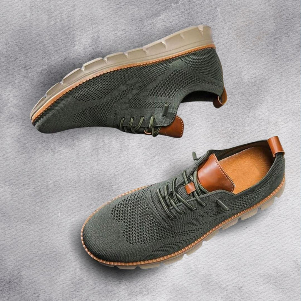 Men's orthopedic walking sneakers breathable mesh close-up