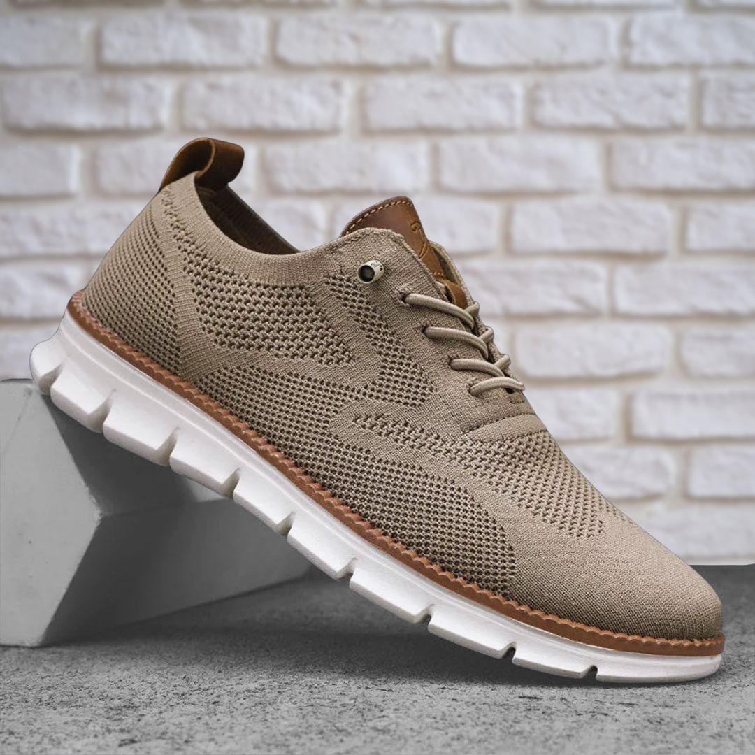 Men's orthopedic walking sneakers with rubber sole