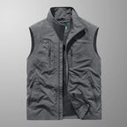 Men's zip bodywarmer with stand-up collar