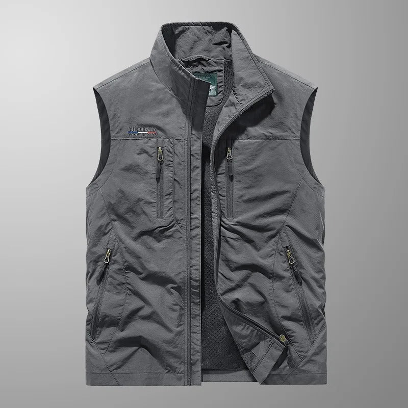 Men's zip bodywarmer with stand-up collar