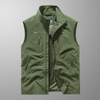 Men's zip bodywarmer with stand-up collar