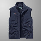Men's zip bodywarmer with stand-up collar