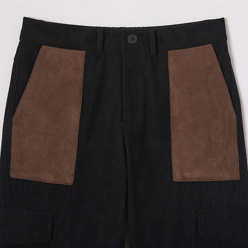 Men's Relaxed Cargo Trousers, Patchwork Detail – view 7