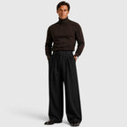 Men's Straight-Leg Pleated Trousers, Tailored Drape