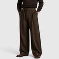 Men's Straight-Leg Pleated Trousers, Tailored Drape