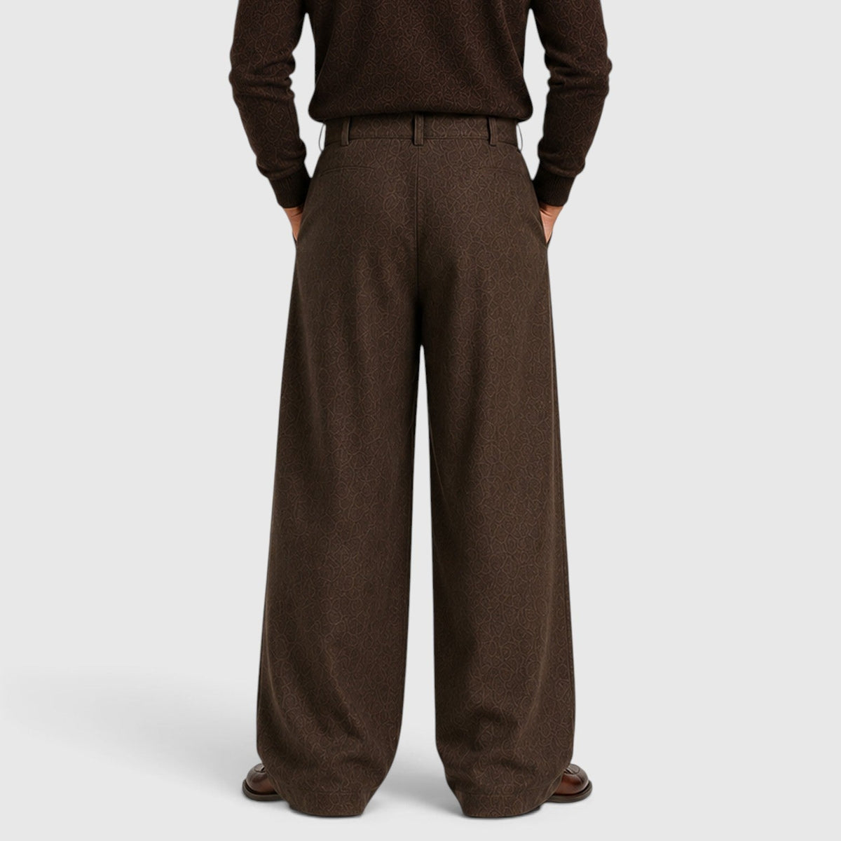 Men's Straight-Leg Pleated Trousers, Tailored Drape