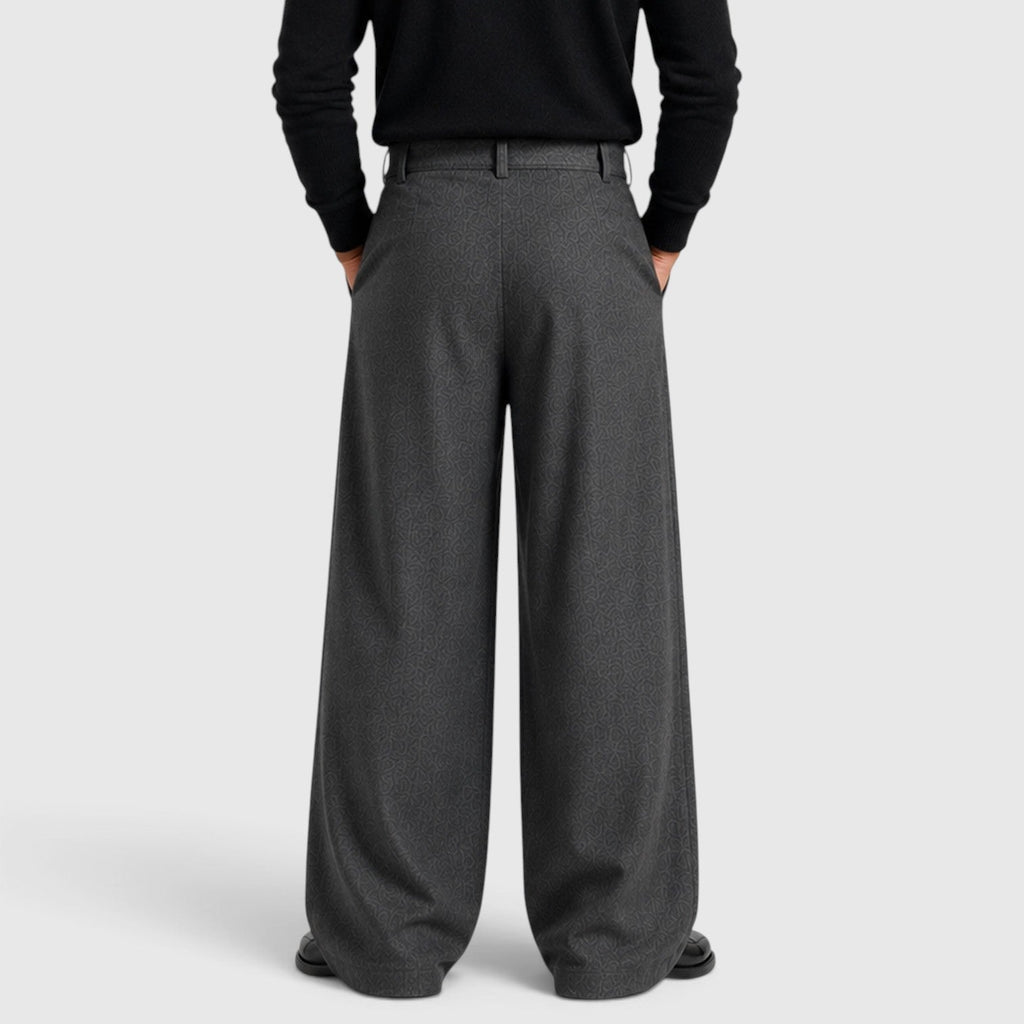 Men's Straight-Leg Pleated Trousers, Tailored Drape