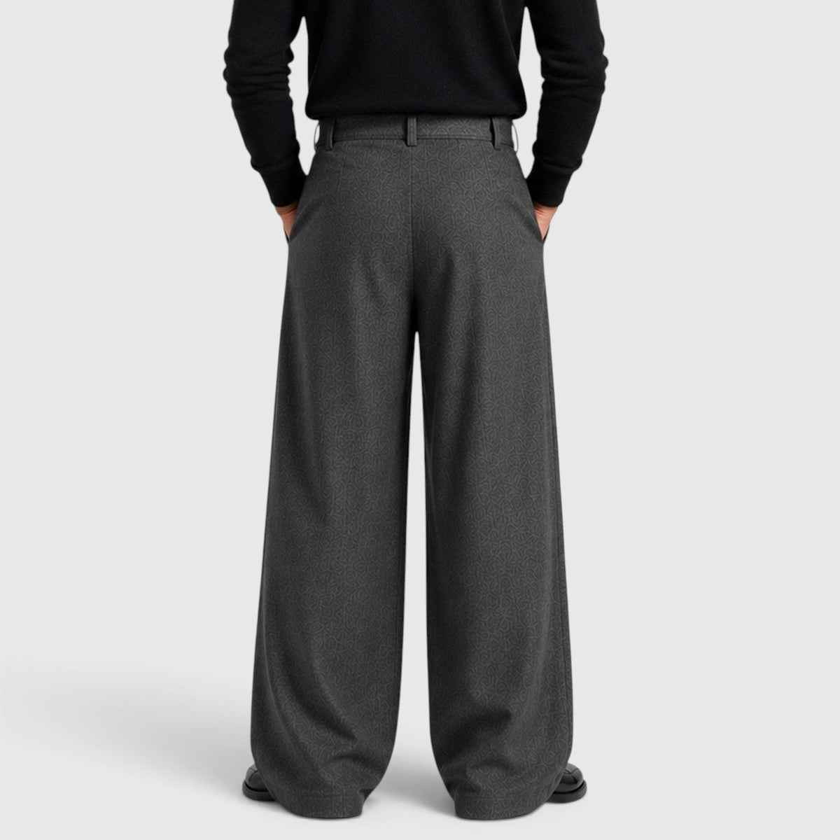 Men's Straight-Leg Pleated Trousers, Tailored Drape