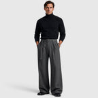 Men's Straight-Leg Pleated Trousers, Tailored Drape