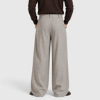 Men's Straight-Leg Pleated Trousers, Tailored Drape